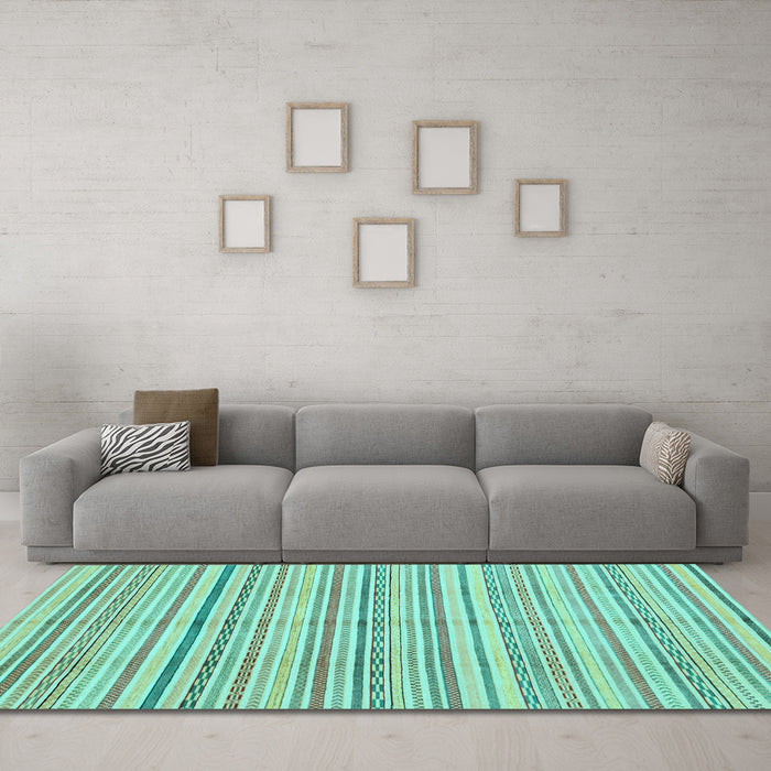 Machine Washable Abstract Light Blue Modern Rug in a Living Room, wshabs2217lblu