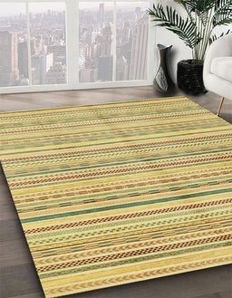 Machine Washable Abstract Chrome Gold Yellow Rug in a Family Room, wshabs2217