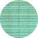 Round Abstract Light Blue Modern Rug, abs2217lblu