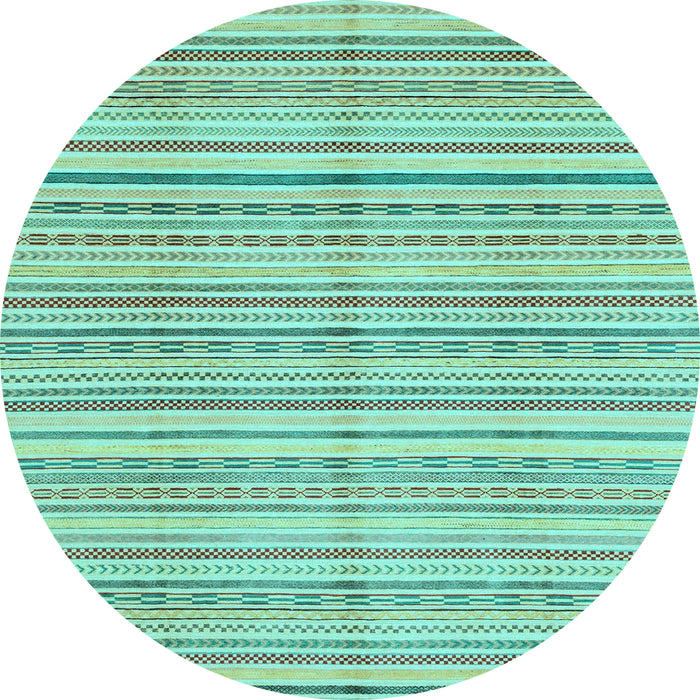 Round Machine Washable Abstract Light Blue Modern Rug, wshabs2217lblu