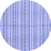 Round Abstract Blue Modern Rug, abs2217blu