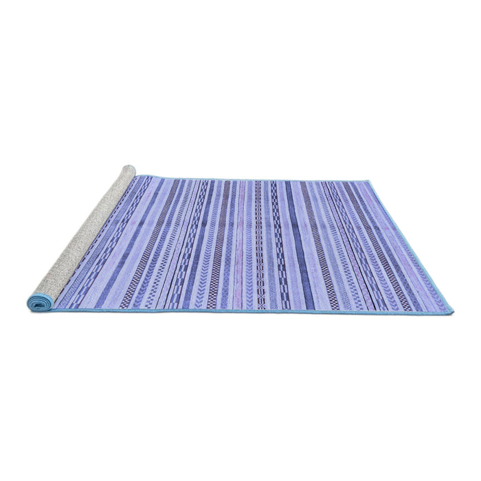 Sideview of Machine Washable Abstract Blue Modern Rug, wshabs2217blu