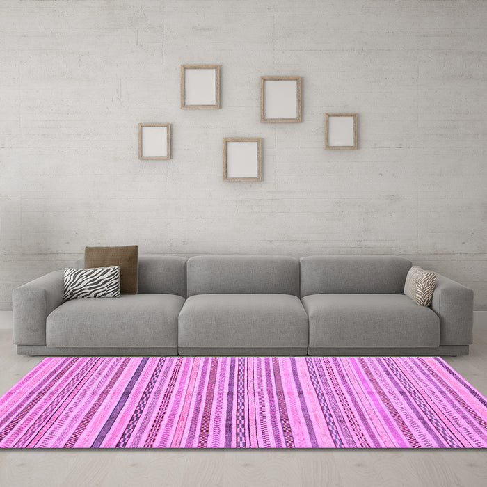 Machine Washable Abstract Purple Modern Area Rugs in a Living Room, wshabs2217pur
