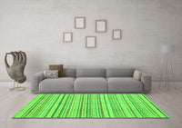 Machine Washable Abstract Green Modern Rug, wshabs2217grn