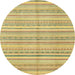 Round Abstract Chrome Gold Yellow Modern Rug, abs2217