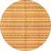 Round Machine Washable Abstract Orange Modern Area Rugs, wshabs2217org