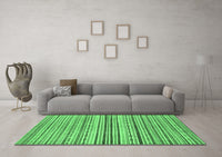 Machine Washable Abstract Emerald Green Modern Rug, wshabs2218emgrn