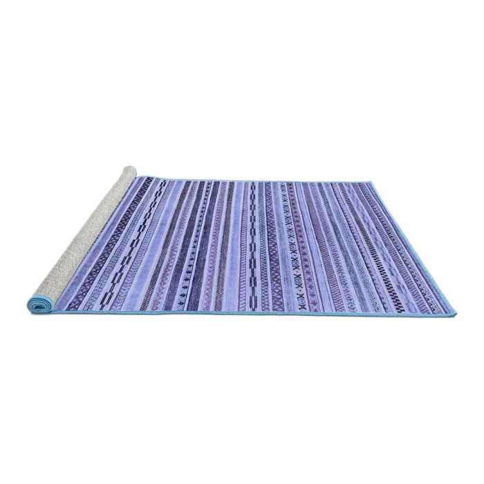 Sideview of Machine Washable Abstract Blue Modern Rug, wshabs2218blu