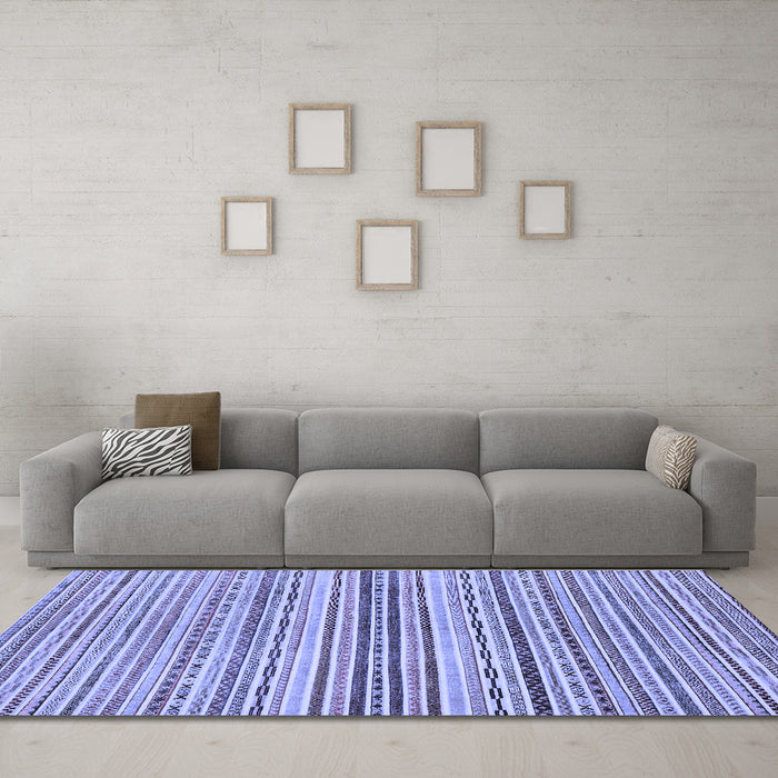 Machine Washable Abstract Blue Modern Rug in a Living Room, wshabs2218blu