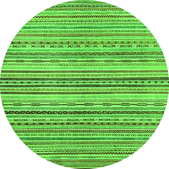 Round Abstract Green Modern Rug, abs2218grn
