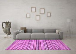 Machine Washable Abstract Purple Modern Area Rugs in a Living Room, wshabs2218pur