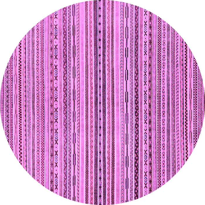Round Machine Washable Abstract Purple Modern Area Rugs, wshabs2218pur