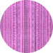 Round Machine Washable Abstract Purple Modern Area Rugs, wshabs2218pur