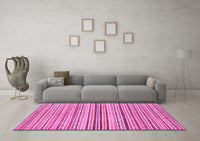 Machine Washable Abstract Pink Modern Rug, wshabs2218pnk