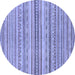 Round Abstract Blue Modern Rug, abs2218blu