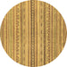 Round Abstract Brown Modern Rug, abs2218brn