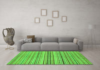 Machine Washable Abstract Green Modern Rug, wshabs2218grn