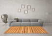 Machine Washable Abstract Orange Modern Area Rugs in a Living Room, wshabs2218org