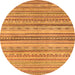 Round Abstract Orange Modern Rug, abs2218org