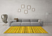 Machine Washable Abstract Yellow Modern Rug in a Living Room, wshabs2218yw