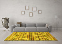 Machine Washable Abstract Yellow Modern Rug, wshabs2218yw