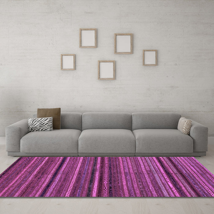 Machine Washable Abstract Purple Modern Area Rugs in a Living Room, wshabs2219pur