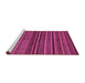 Sideview of Machine Washable Abstract Pink Modern Rug, wshabs2219pnk