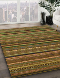 Abstract Dark Brown Modern Rug, abs2219