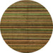 Round Abstract Dark Brown Modern Rug, abs2219