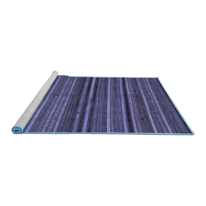 Sideview of Machine Washable Abstract Blue Modern Rug, wshabs2219blu