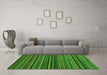 Machine Washable Abstract Green Modern Area Rugs in a Living Room,, wshabs2219grn