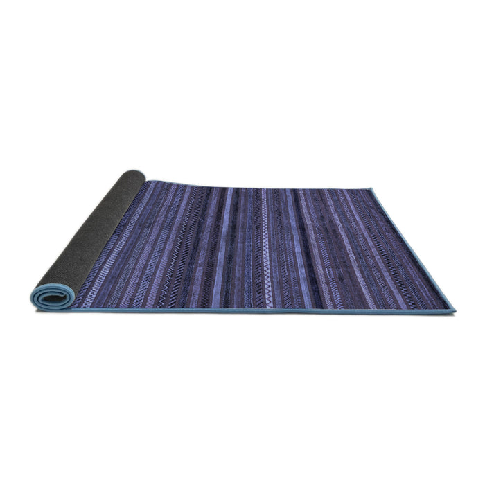 Sideview of Abstract Blue Modern Rug, abs2219blu