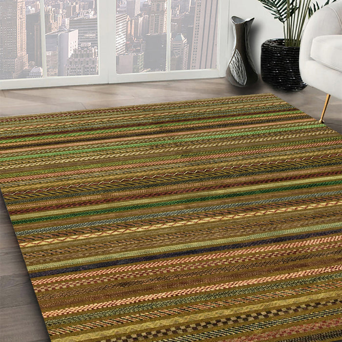 Machine Washable Abstract Dark Golden Brown Rug in a Family Room, wshabs2219