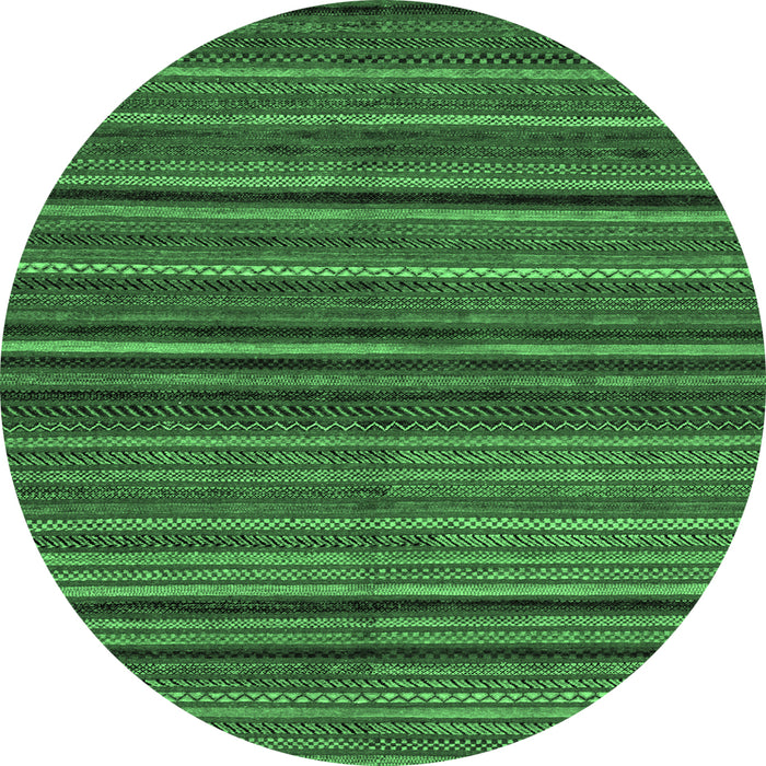 Round Abstract Emerald Green Modern Rug, abs2219emgrn
