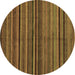 Round Abstract Brown Modern Rug, abs2219brn