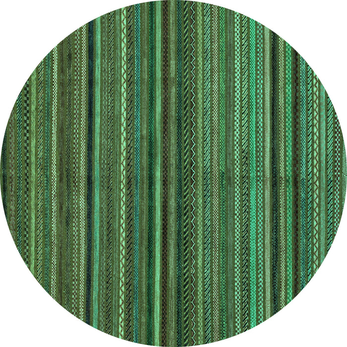 Round Machine Washable Abstract Turquoise Modern Area Rugs, wshabs2219turq
