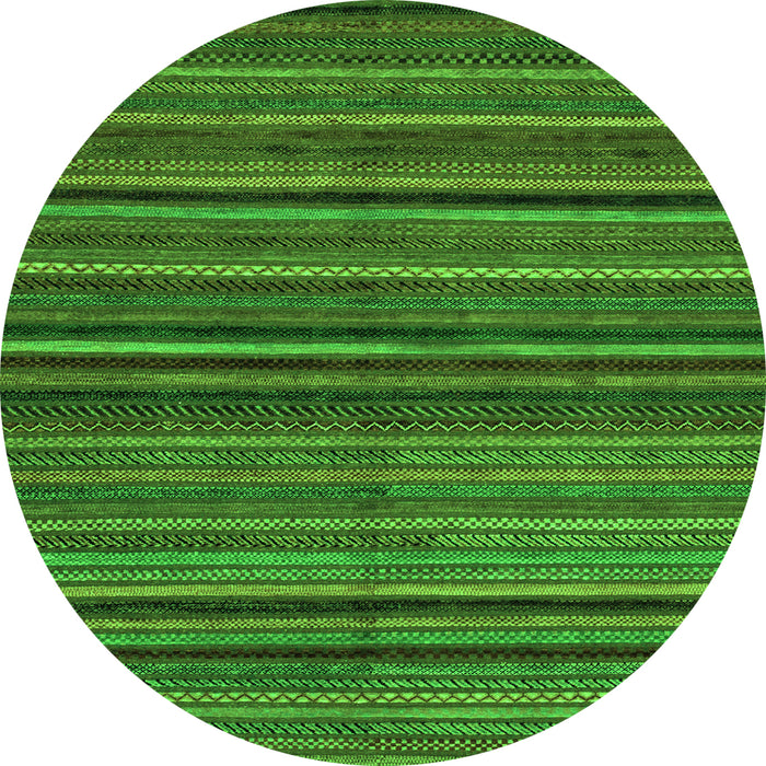 Round Abstract Green Modern Rug, abs2219grn