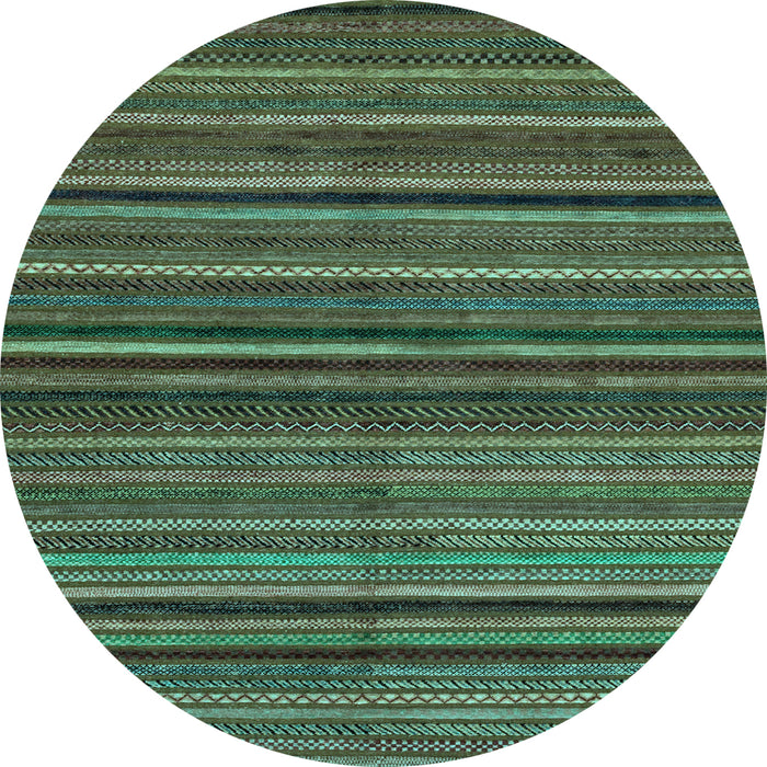 Round Machine Washable Abstract Light Blue Modern Rug, wshabs2219lblu