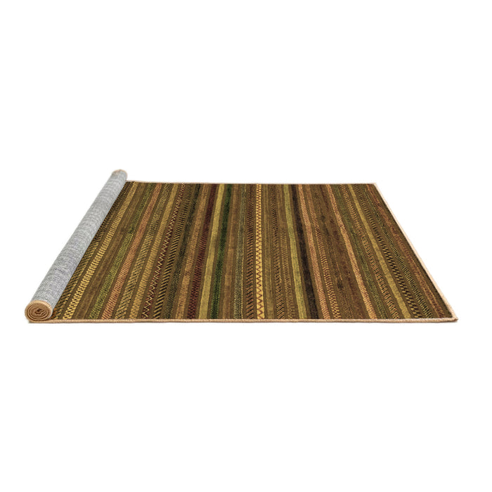Sideview of Machine Washable Abstract Brown Modern Rug, wshabs2219brn