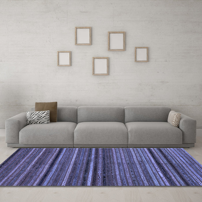 Machine Washable Abstract Blue Modern Rug in a Living Room, wshabs2219blu
