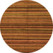 Round Abstract Orange Modern Rug, abs2219org