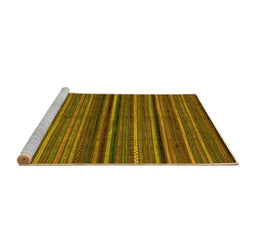 Sideview of Machine Washable Abstract Yellow Modern Rug, wshabs2219yw