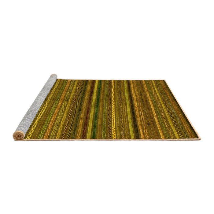Sideview of Machine Washable Abstract Yellow Modern Rug, wshabs2219yw