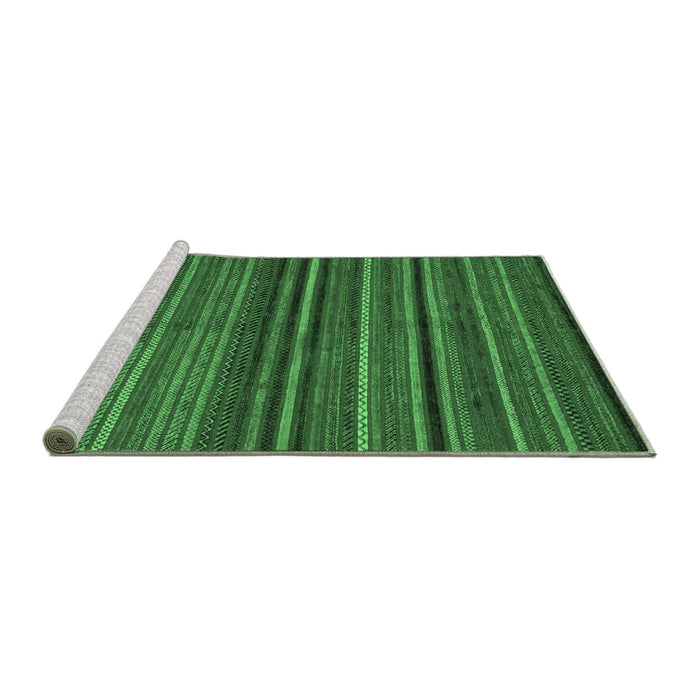 Sideview of Machine Washable Abstract Emerald Green Modern Area Rugs, wshabs2219emgrn