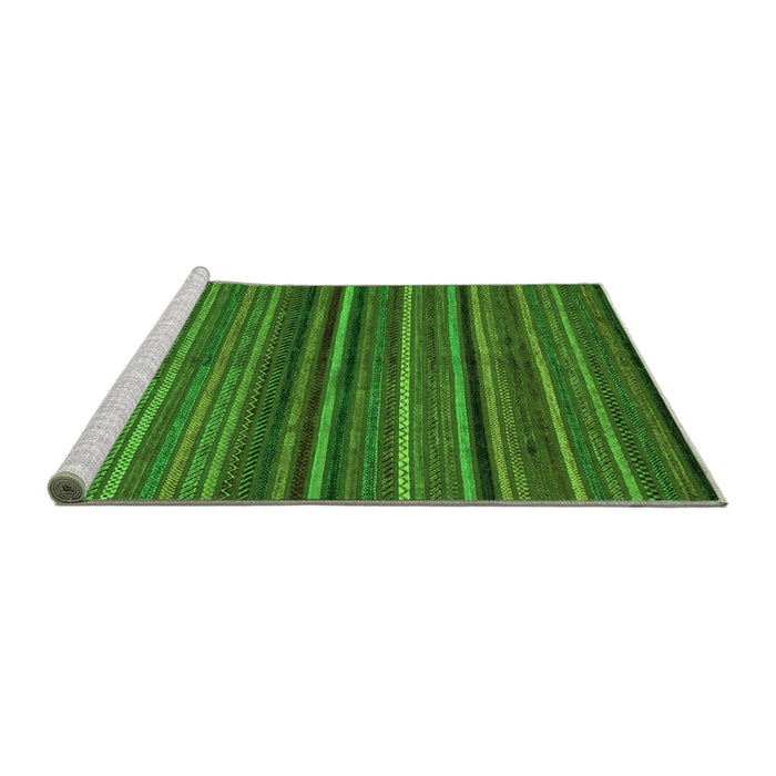 Sideview of Machine Washable Abstract Green Modern Area Rugs, wshabs2219grn