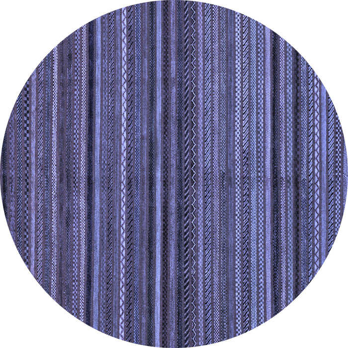 Round Abstract Blue Modern Rug, abs2219blu