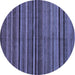 Round Abstract Blue Modern Rug, abs2219blu