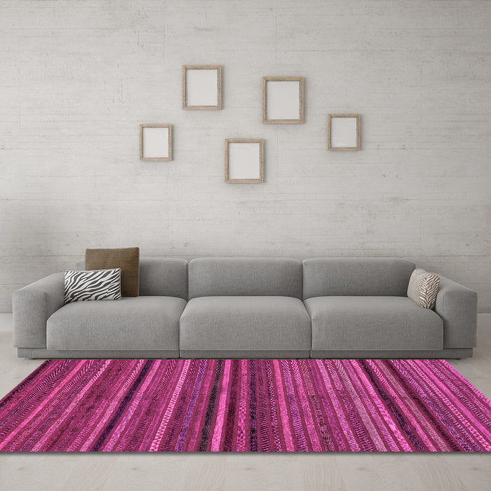Machine Washable Abstract Pink Modern Rug in a Living Room, wshabs2219pnk