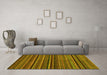 Machine Washable Abstract Yellow Modern Rug in a Living Room, wshabs2219yw