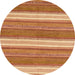 Round Abstract Orange Modern Rug, abs221